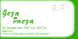 geza pocza business card